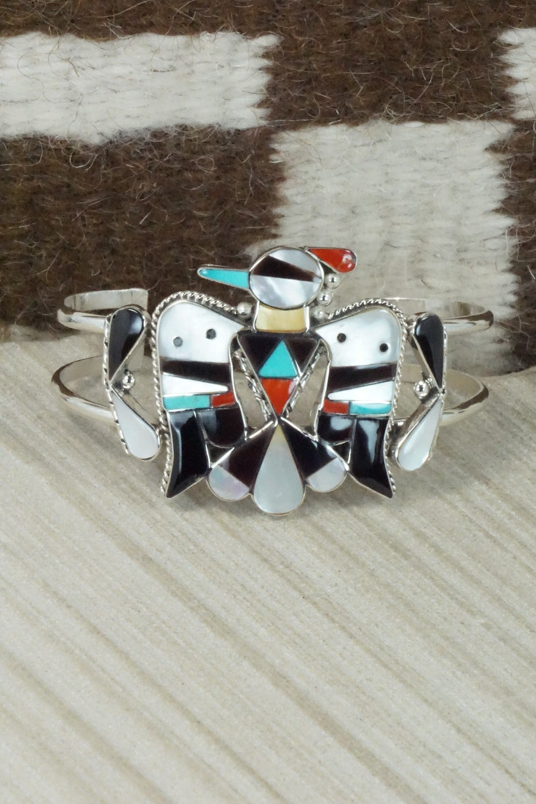 Multi Stone & Sterling Silver Inlay Bracelet - Bobby Shack