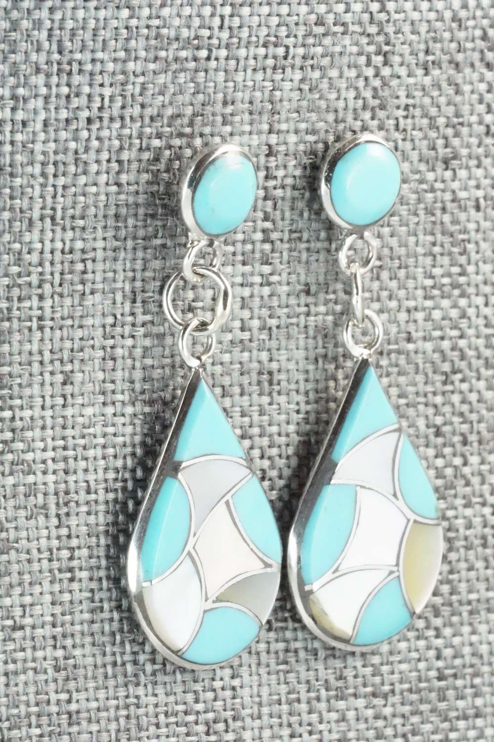 Turquoise & Sterling Silver Earrings - Delorna Lahi