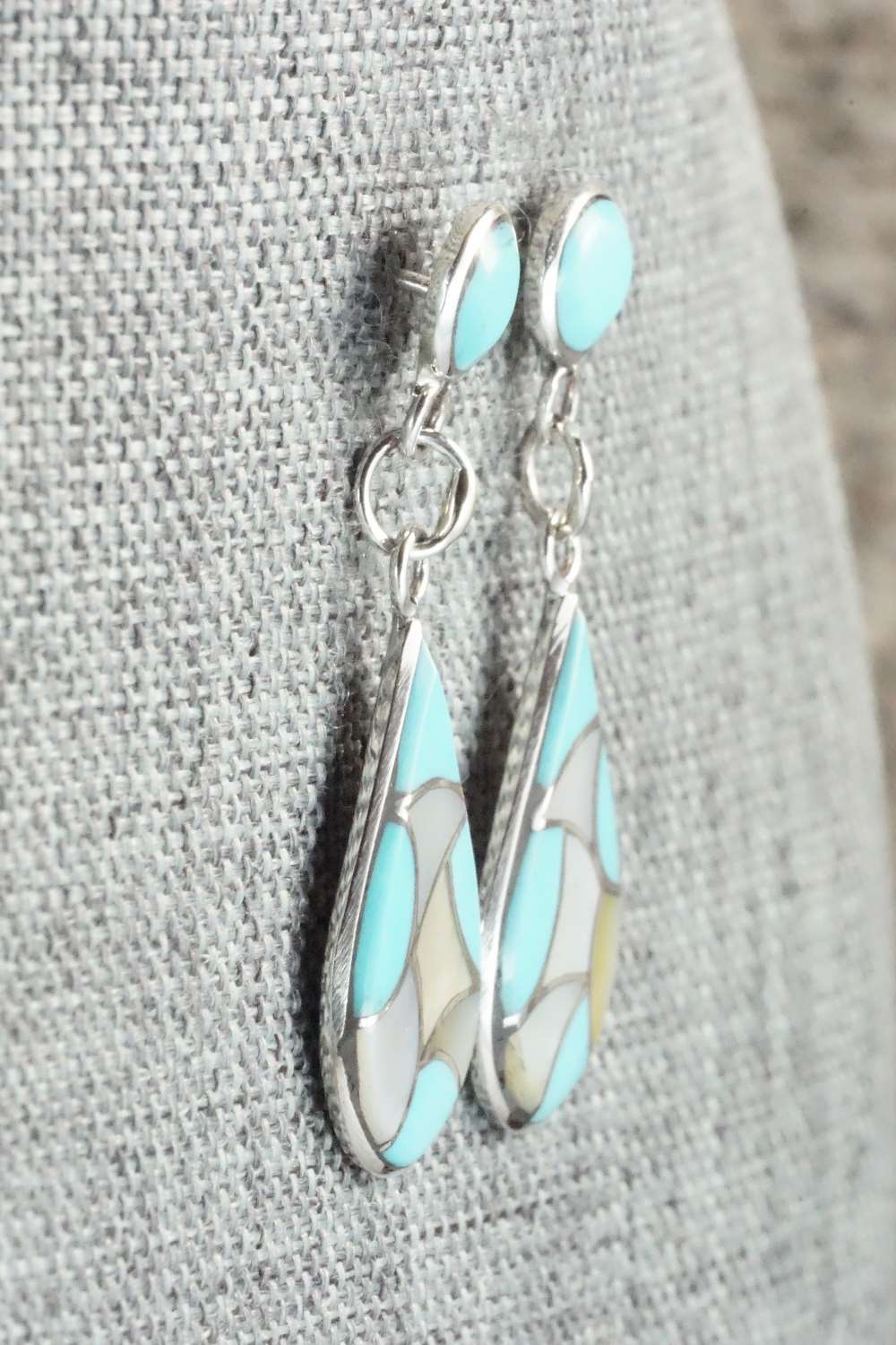 Turquoise & Sterling Silver Earrings - Delorna Lahi