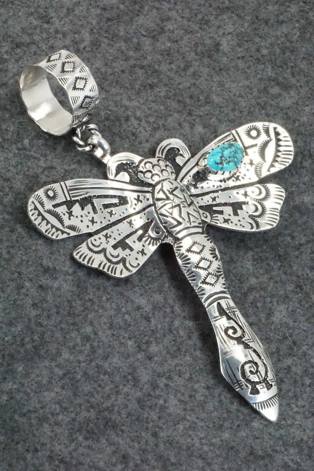 Turquoise & Sterling Silver Pendant - Richard Singer