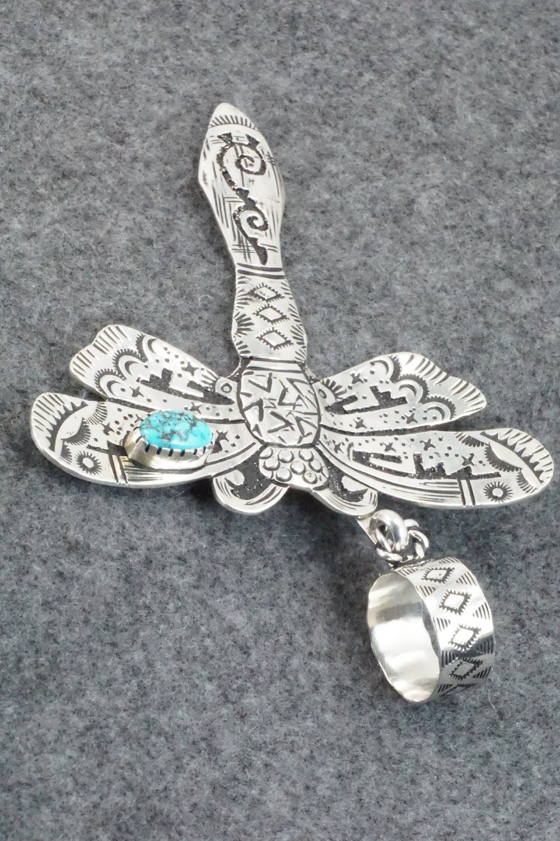 Turquoise & Sterling Silver Pendant - Richard Singer