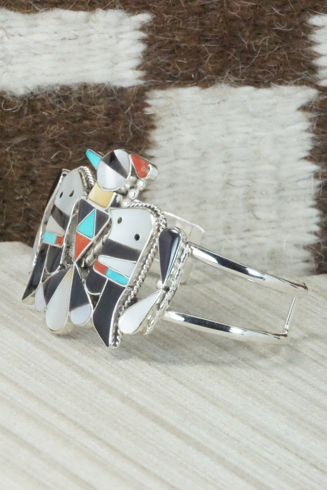 Multi Stone & Sterling Silver Inlay Bracelet - Bobby Shack