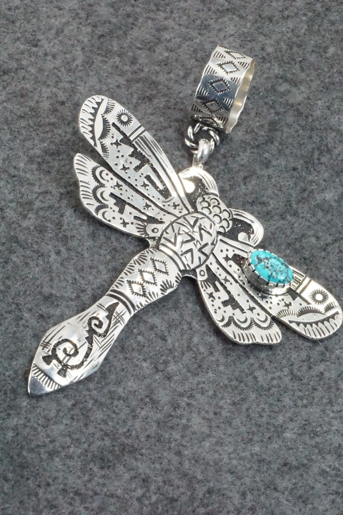 Turquoise & Sterling Silver Pendant - Richard Singer