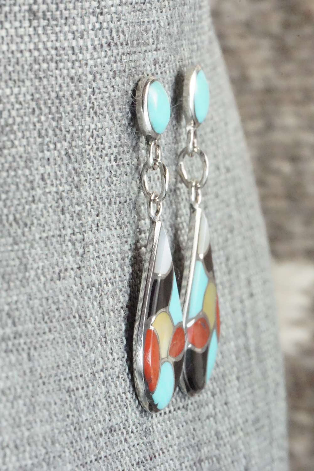 Multi Stone & Sterling Silver Earrings - Delorna Lahi