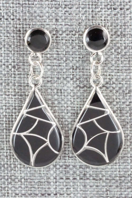 Onyx & Sterling Silver Earrings - Delorna Lahi