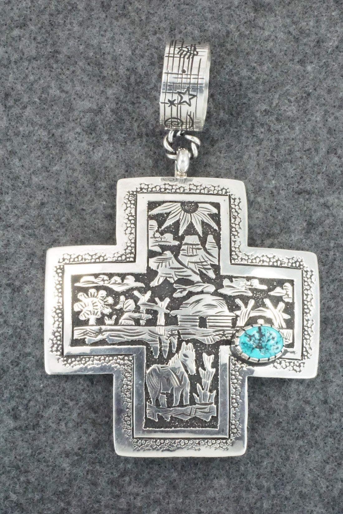 Turquoise & Sterling Silver Pendant - Richard Singer