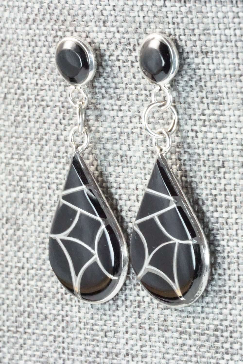 Onyx & Sterling Silver Earrings - Delorna Lahi