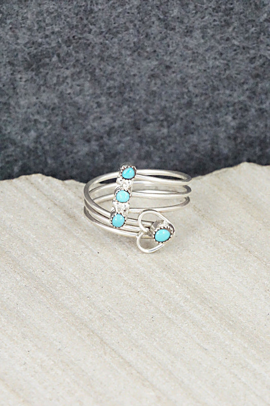 Turquoise & Sterling Silver Ring - Hazel Pablito - Size 6.5
