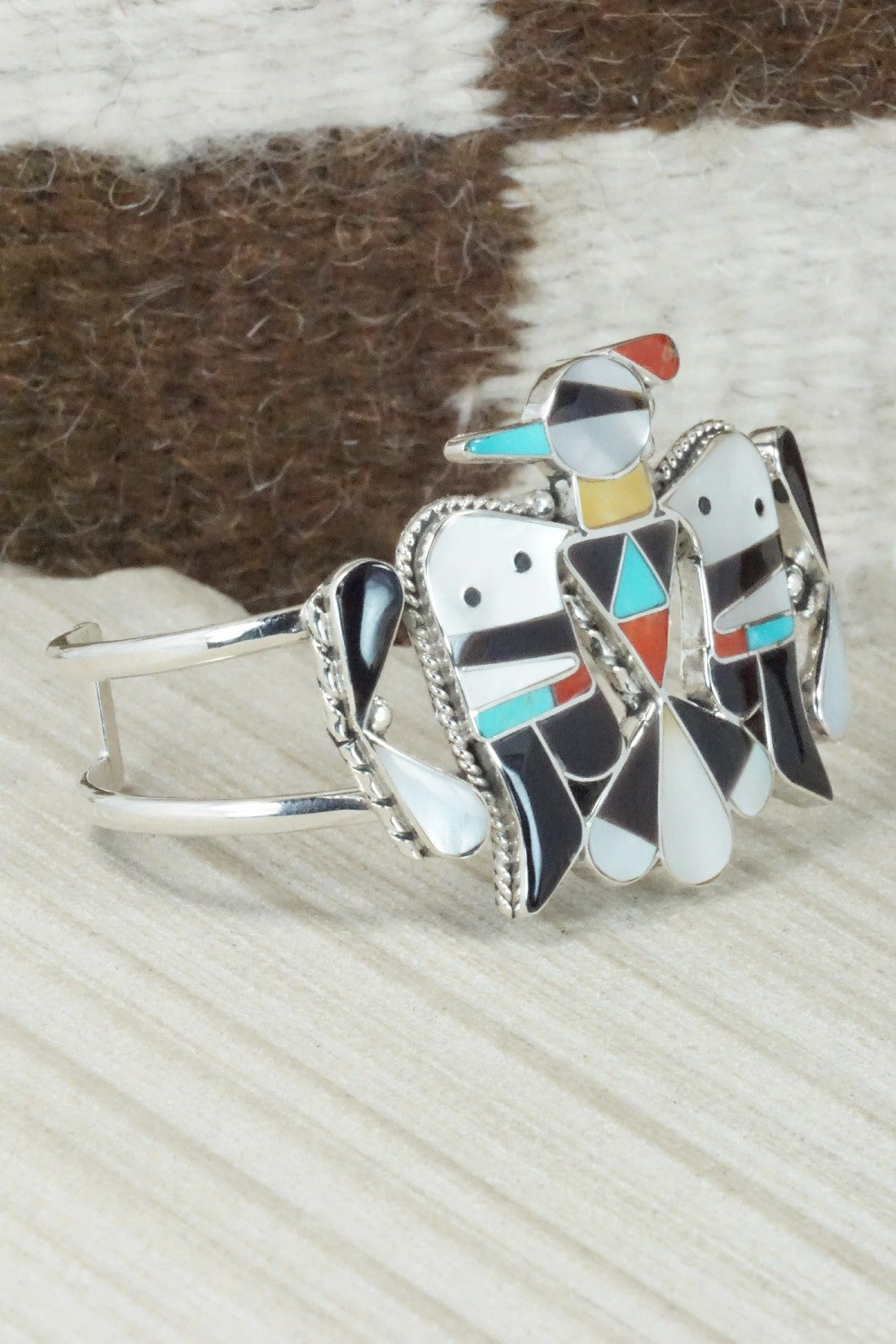 Multi Stone & Sterling Silver Inlay Bracelet - Bobby Shack