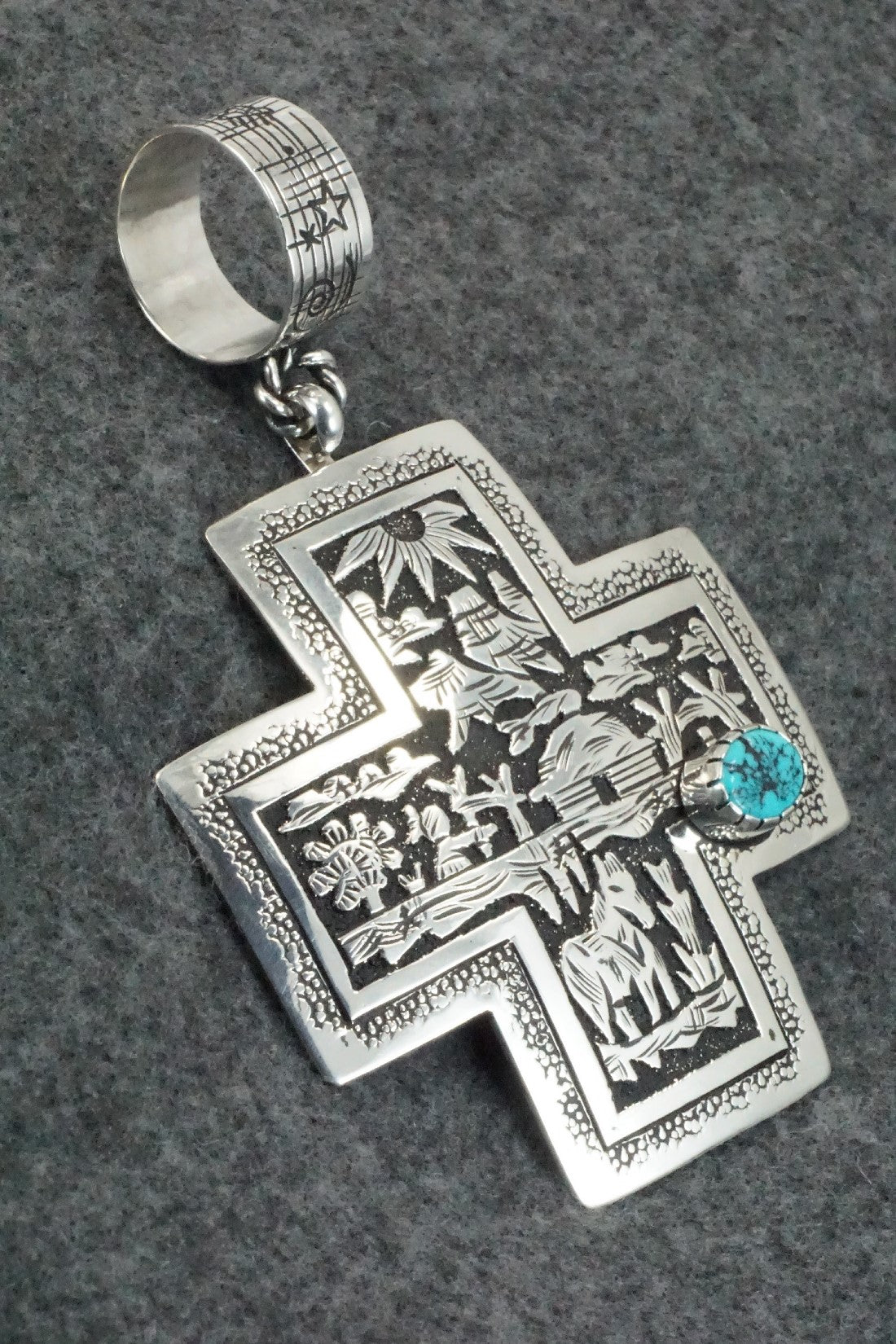 Turquoise & Sterling Silver Pendant - Richard Singer