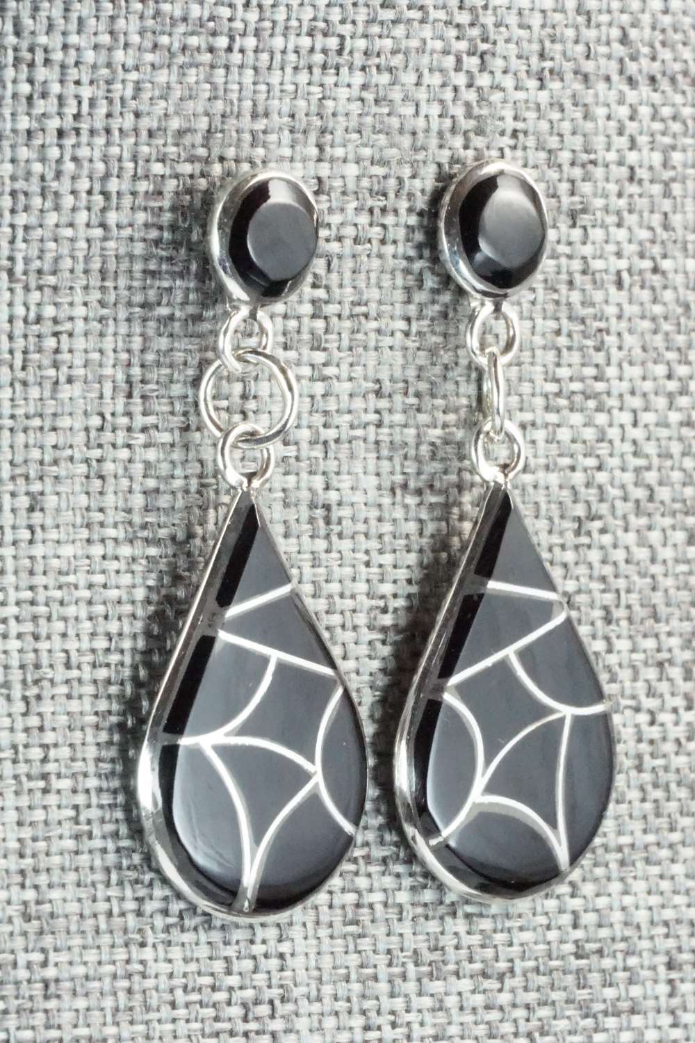 Onyx & Sterling Silver Earrings - Delorna Lahi