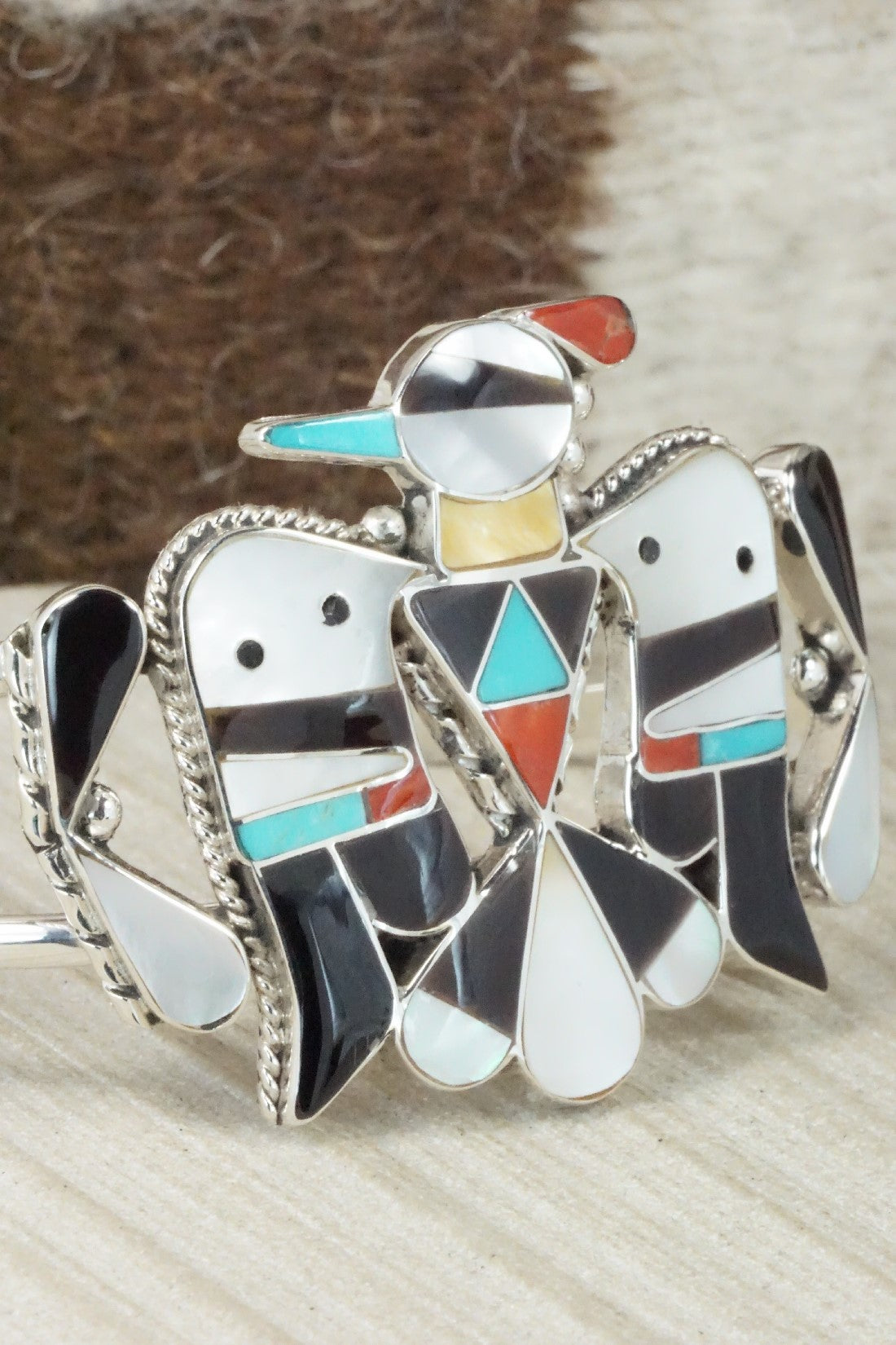 Multi Stone & Sterling Silver Inlay Bracelet - Bobby Shack