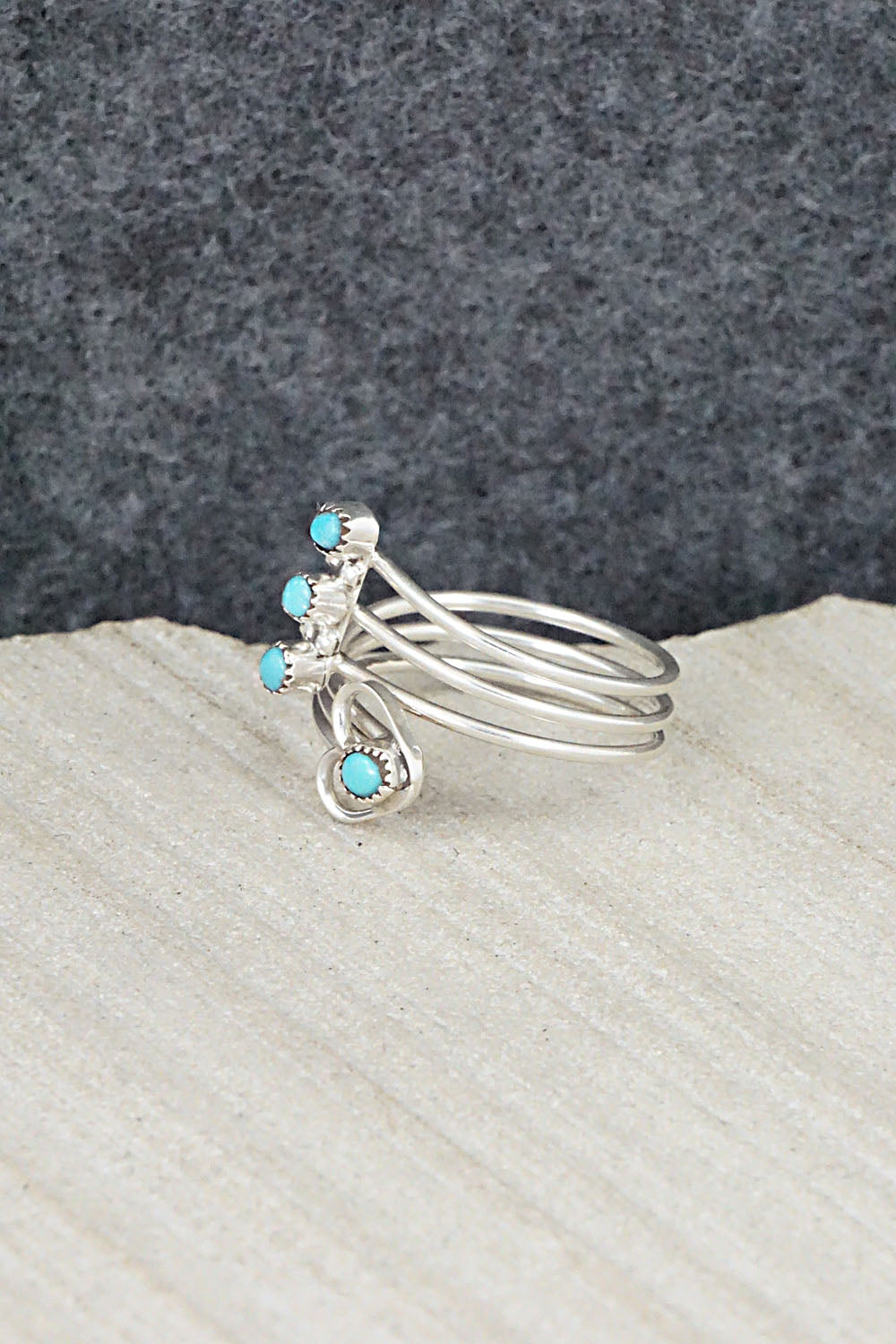 Turquoise & Sterling Silver Ring - Hazel Pablito - Size 7.5