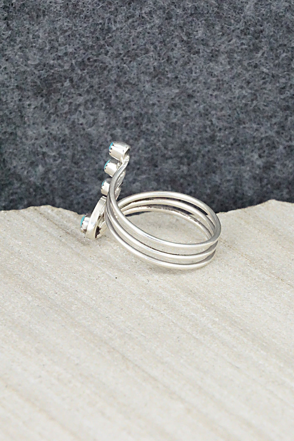 Turquoise & Sterling Silver Ring - Hazel Pablito - Size 7