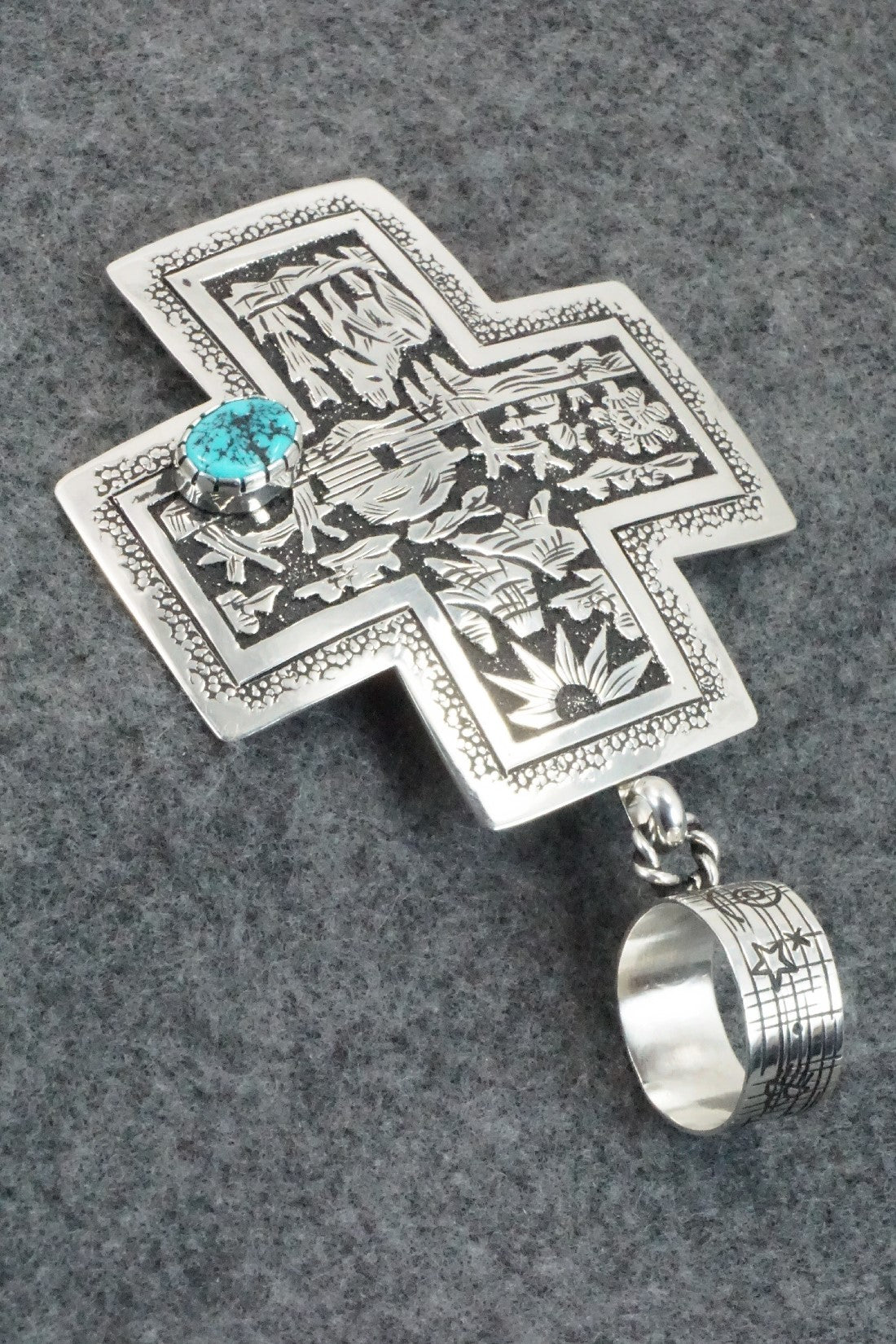 Turquoise & Sterling Silver Pendant - Richard Singer