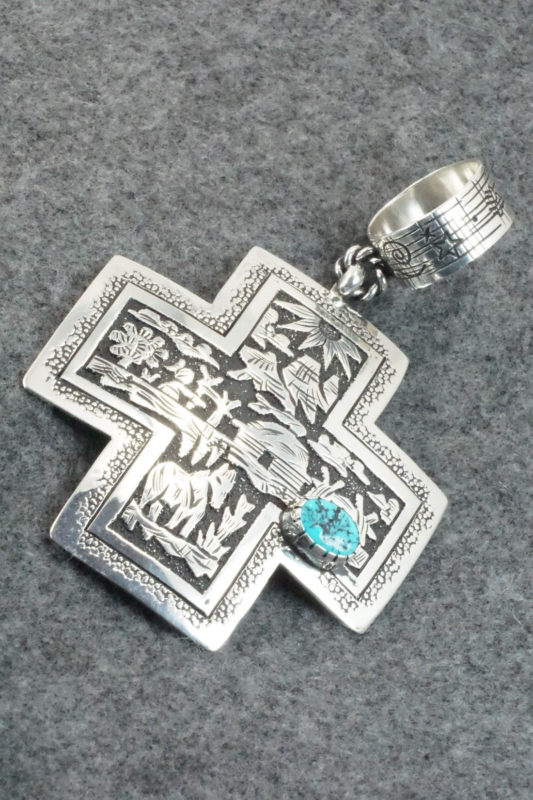Turquoise & Sterling Silver Pendant - Richard Singer