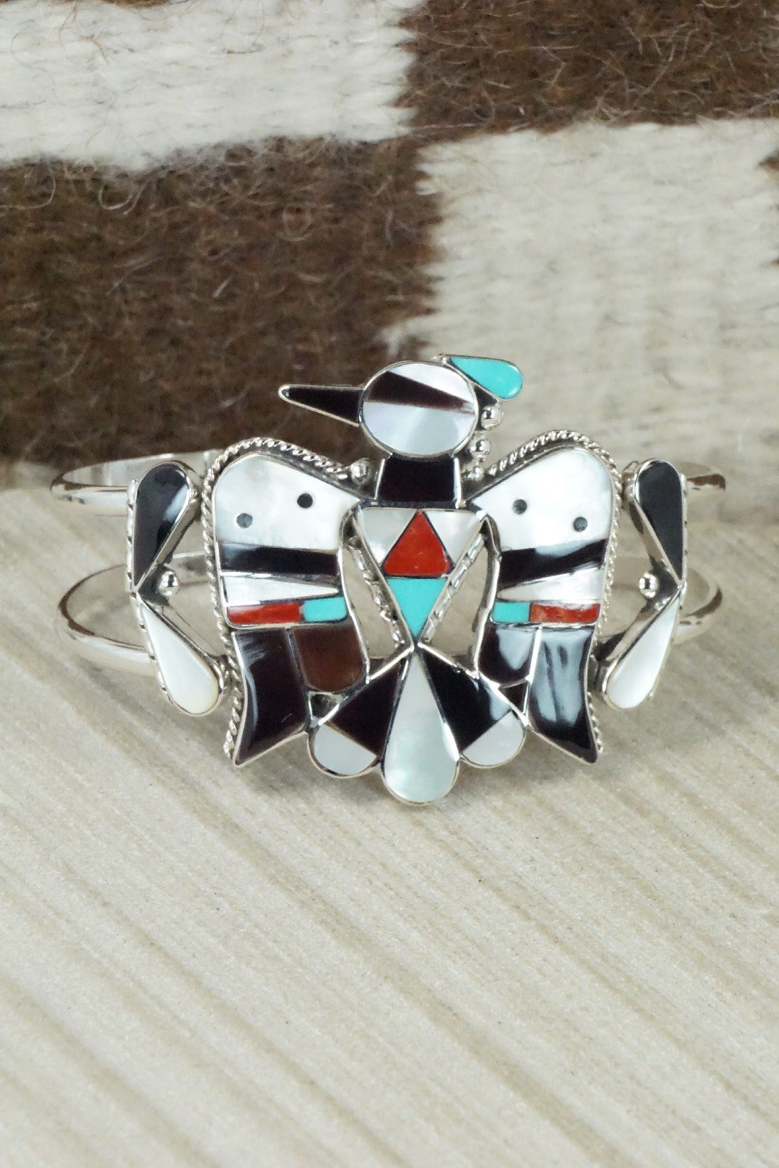 Multi Stone & Sterling Silver Inlay Bracelet - Bobby Shack