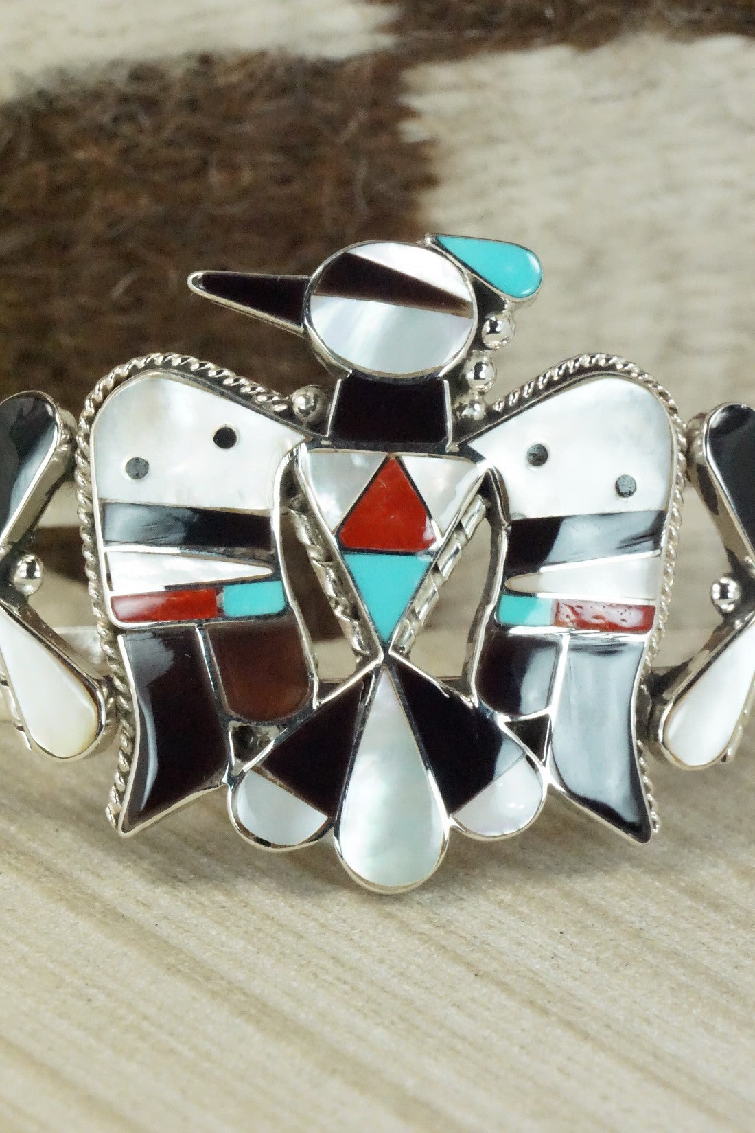 Multi Stone & Sterling Silver Inlay Bracelet - Bobby Shack