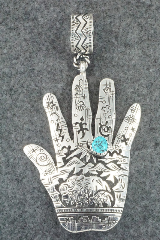 Turquoise & Sterling Silver Pendant - Richard Singer