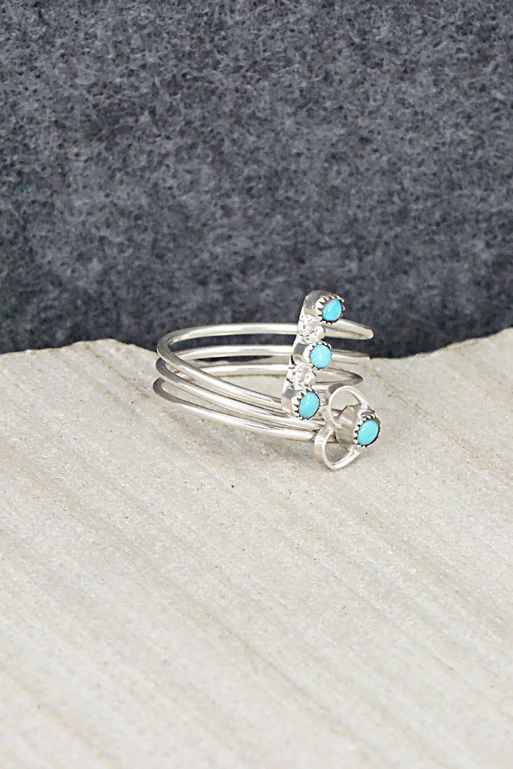 Turquoise & Sterling Silver Ring - Hazel Pablito - Size 7