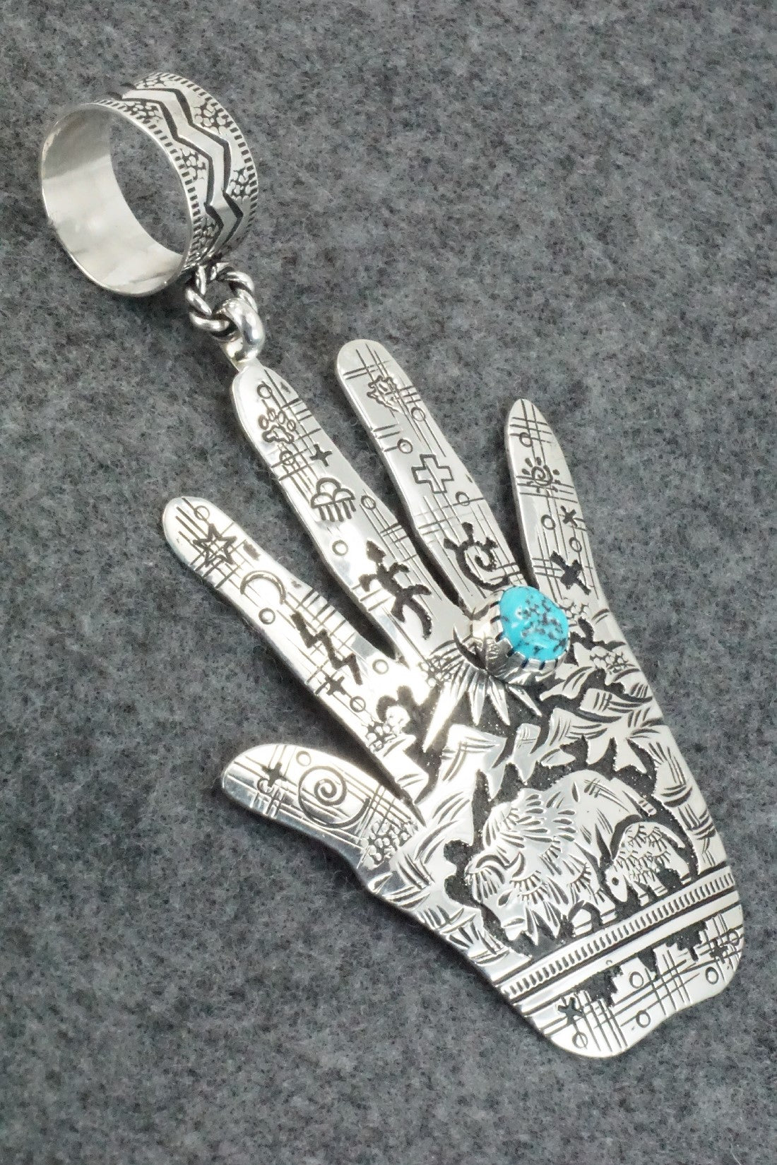 Turquoise & Sterling Silver Pendant - Richard Singer