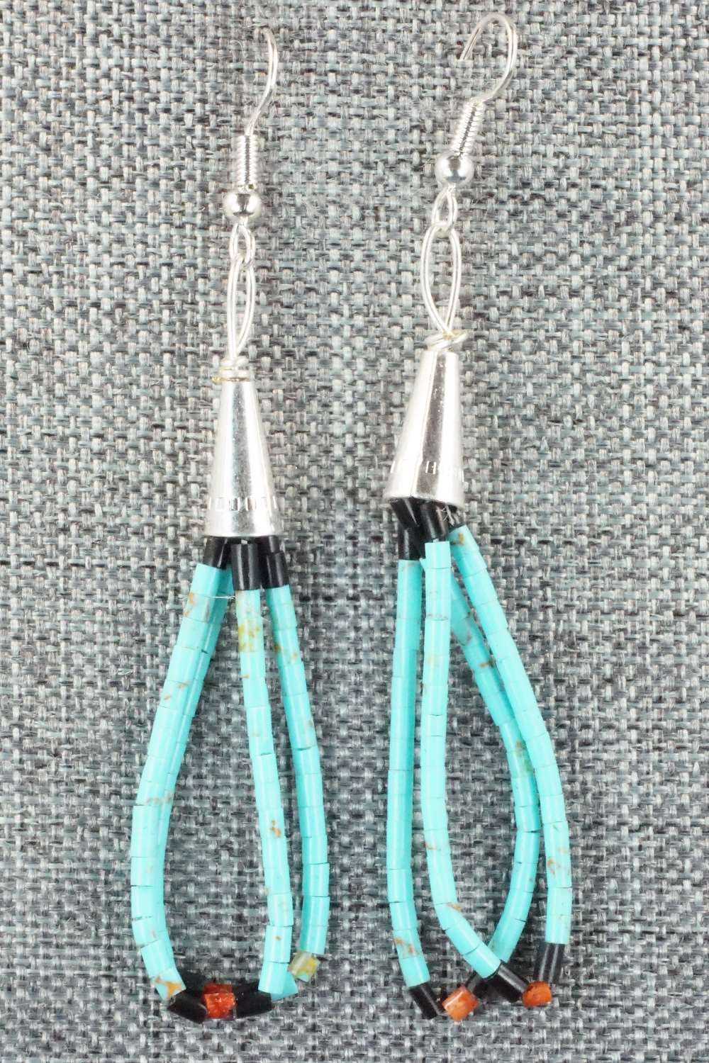 Turquoise & Sterling Silver Earrings - Esquipula Tenorio