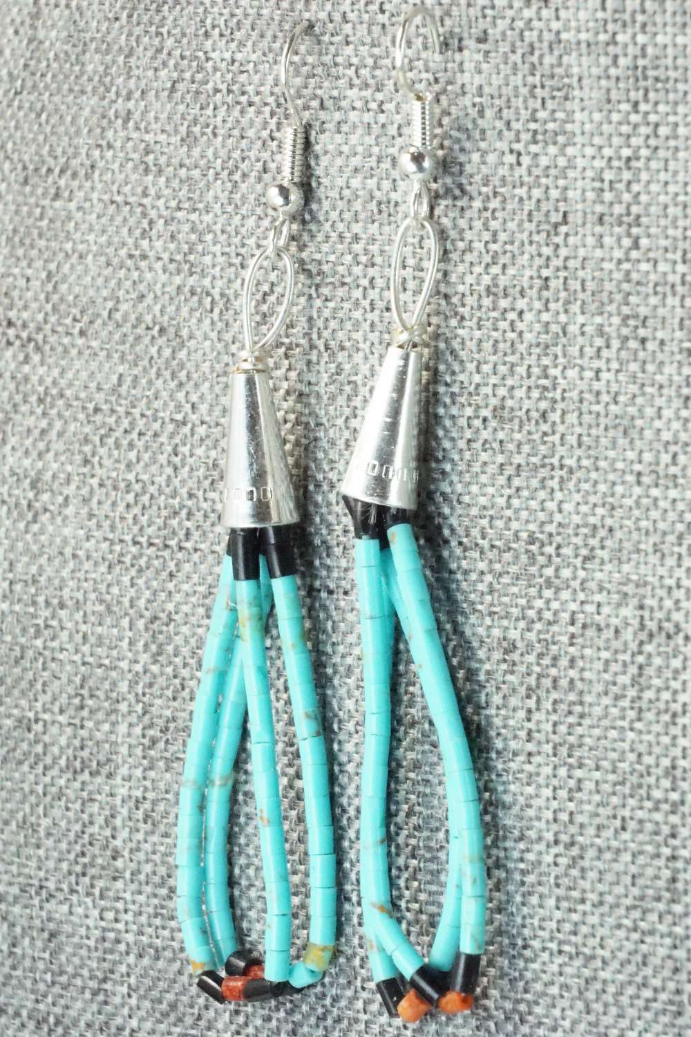 Turquoise & Sterling Silver Earrings - Esquipula Tenorio