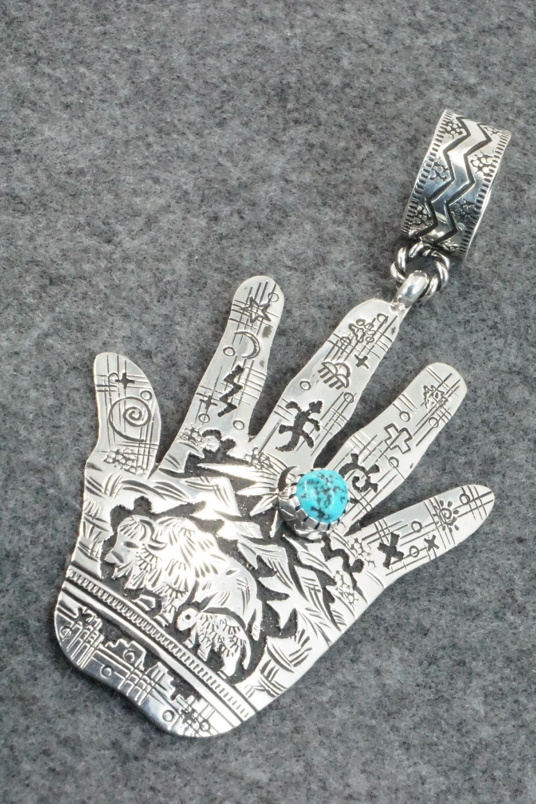 Turquoise & Sterling Silver Pendant - Richard Singer