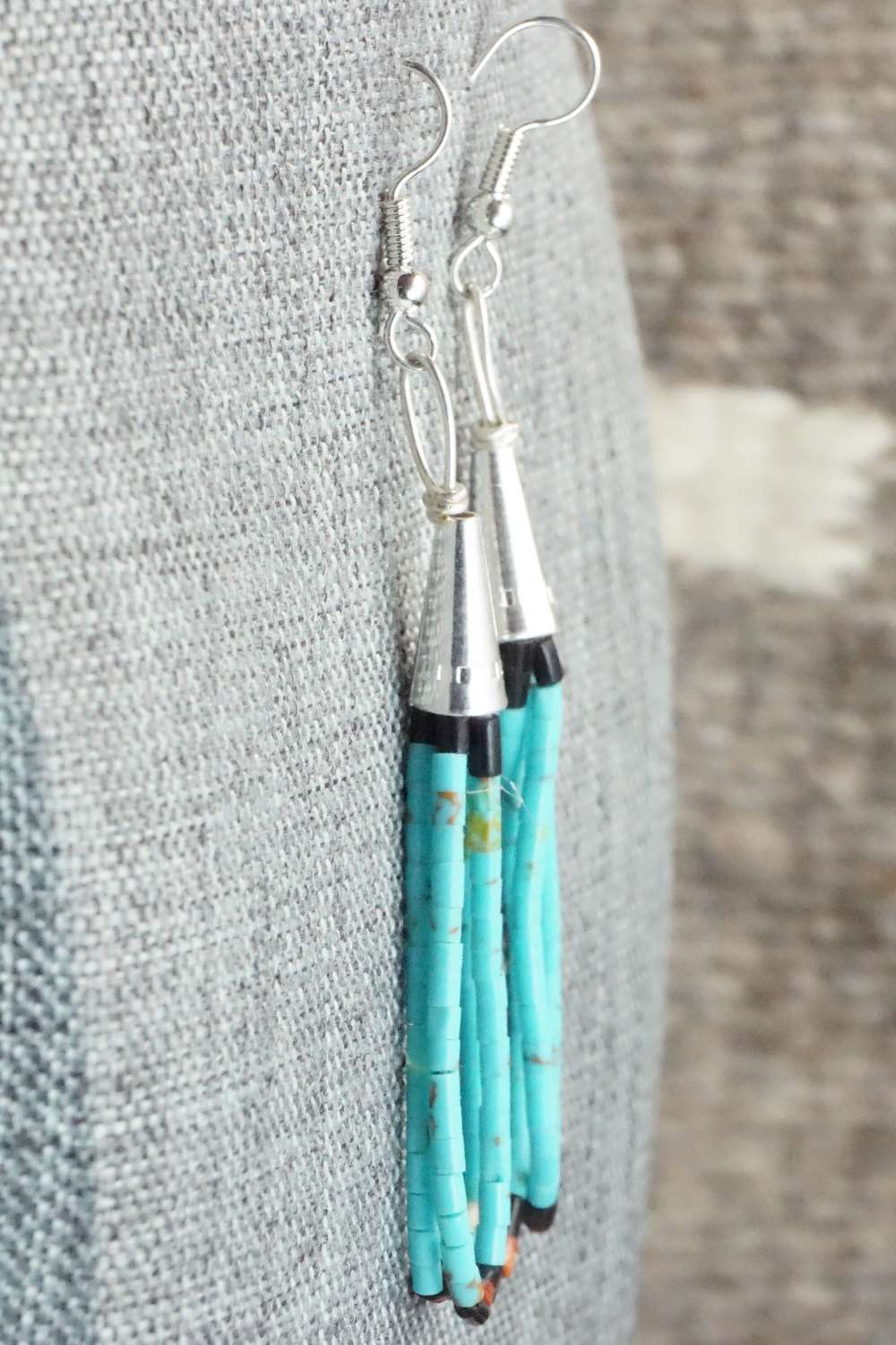 Turquoise & Sterling Silver Earrings - Esquipula Tenorio