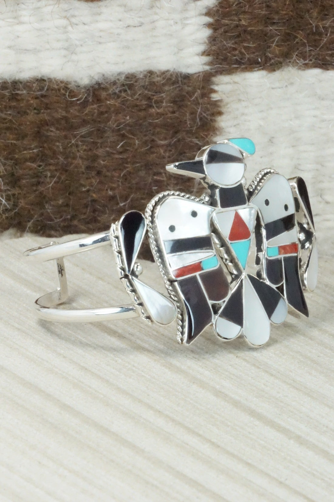 Multi Stone & Sterling Silver Inlay Bracelet - Bobby Shack