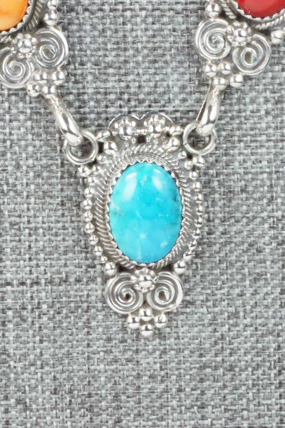 Multi Stone & Sterling Silver Necklace - Roie Jaque
