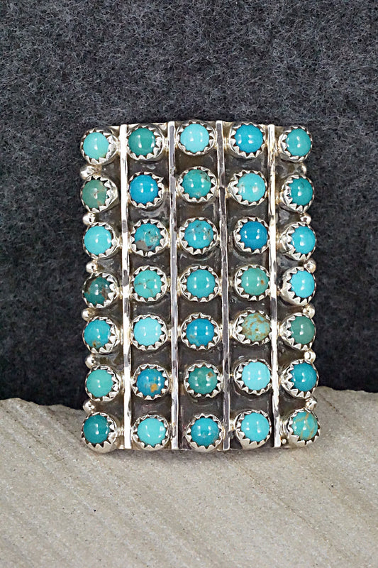 Turquoise & Sterling Silver Ring - Roberta Begay - Size 7.75