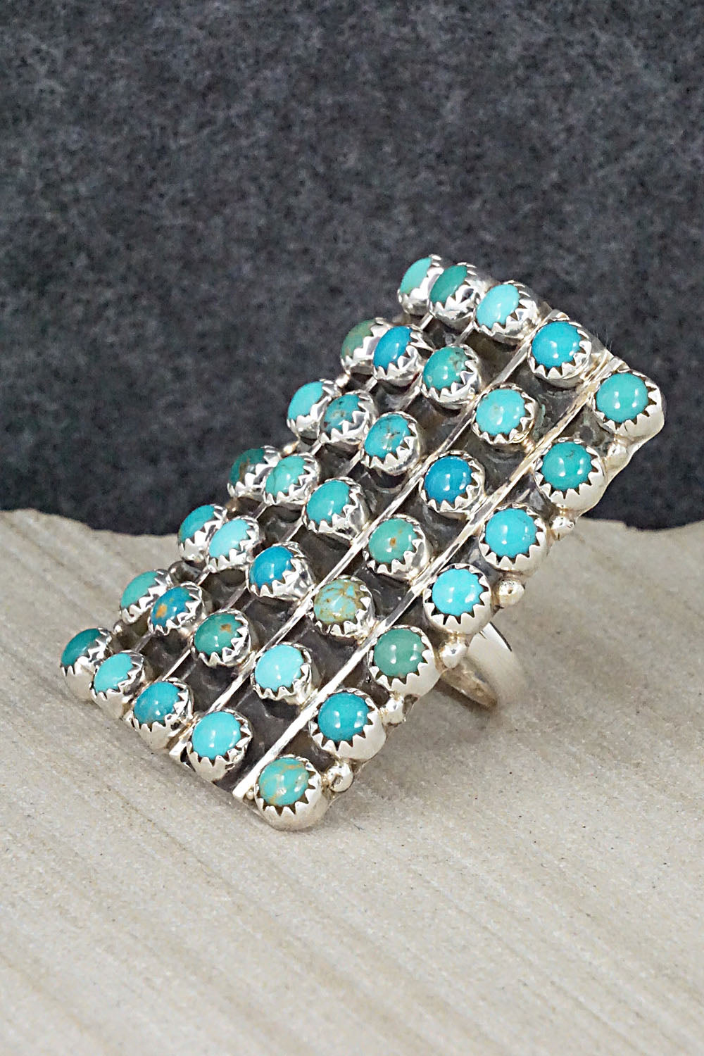 Turquoise & Sterling Silver Ring - Roberta Begay - Size 7.75