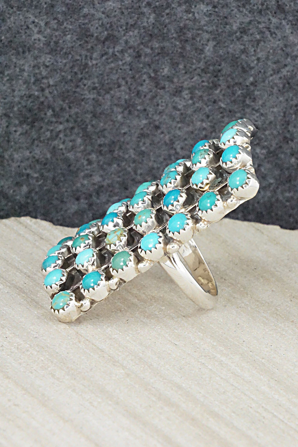 Turquoise & Sterling Silver Ring - Roberta Begay - Size 7.75