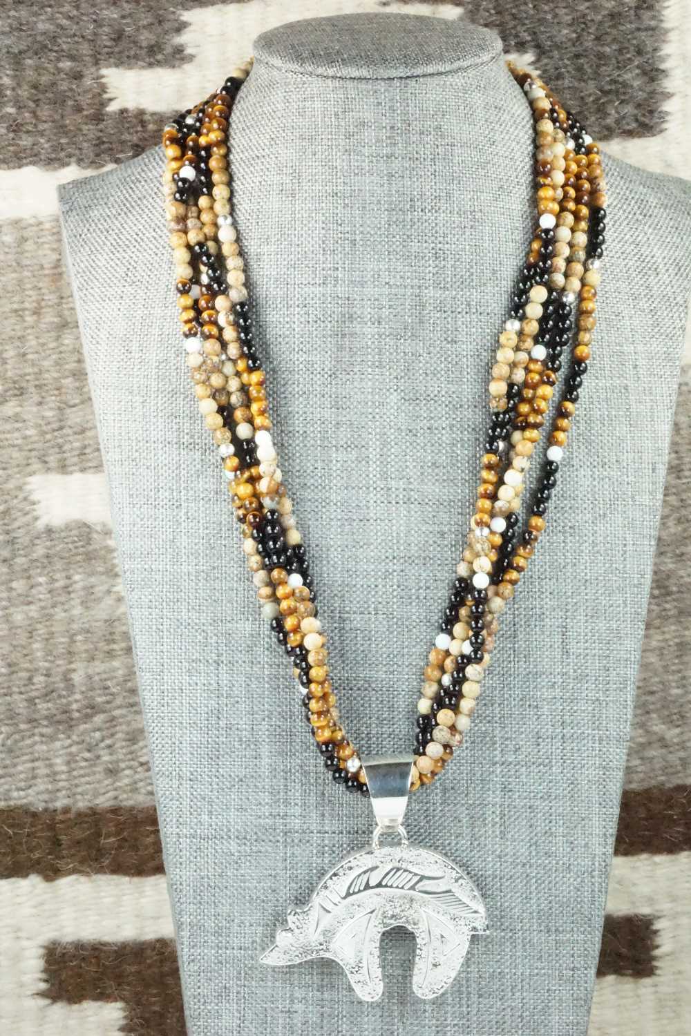 Multi Stone & Sterling Silver Necklace - Charlie Bowie