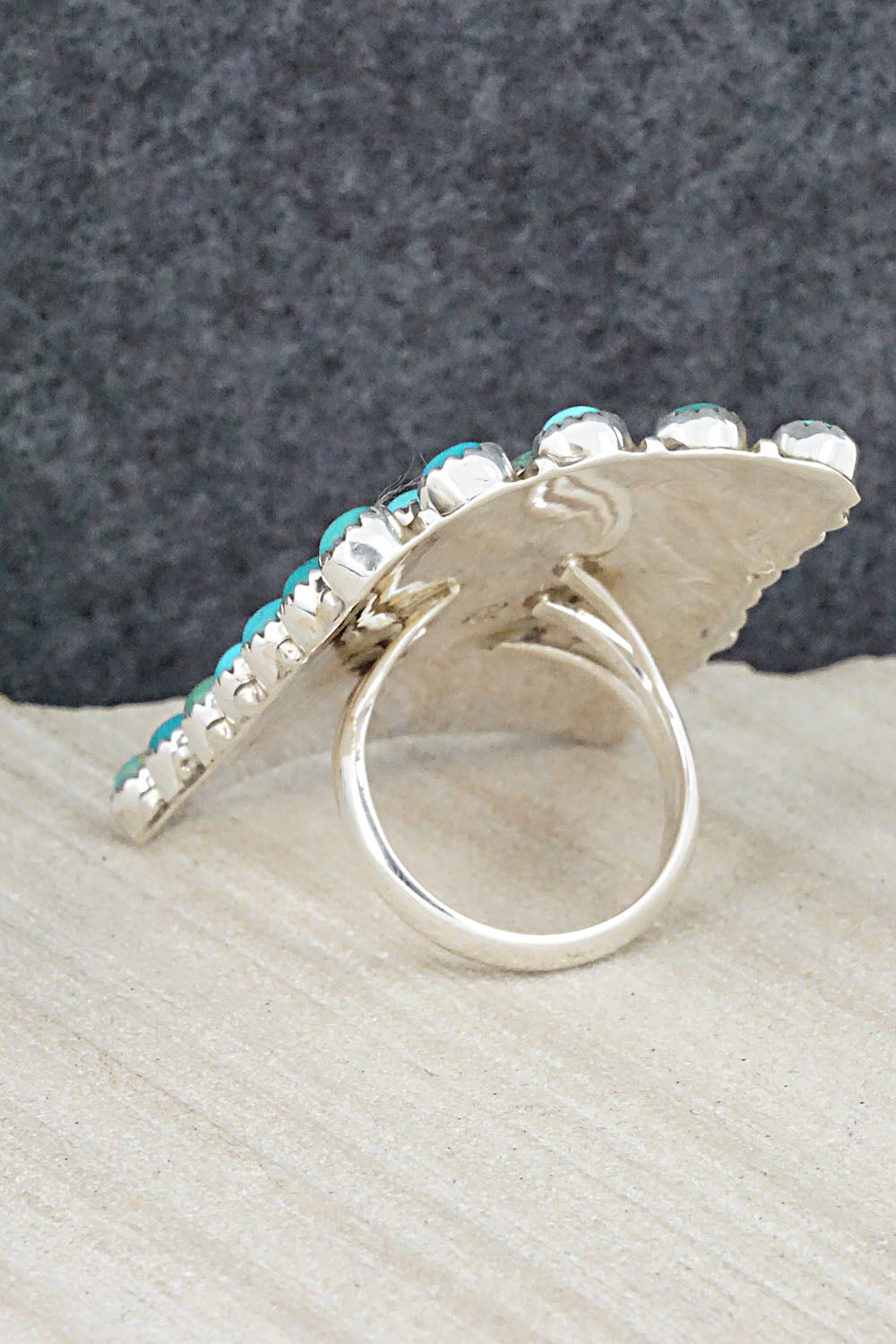 Turquoise & Sterling Silver Ring - Roberta Begay - Size 7.75