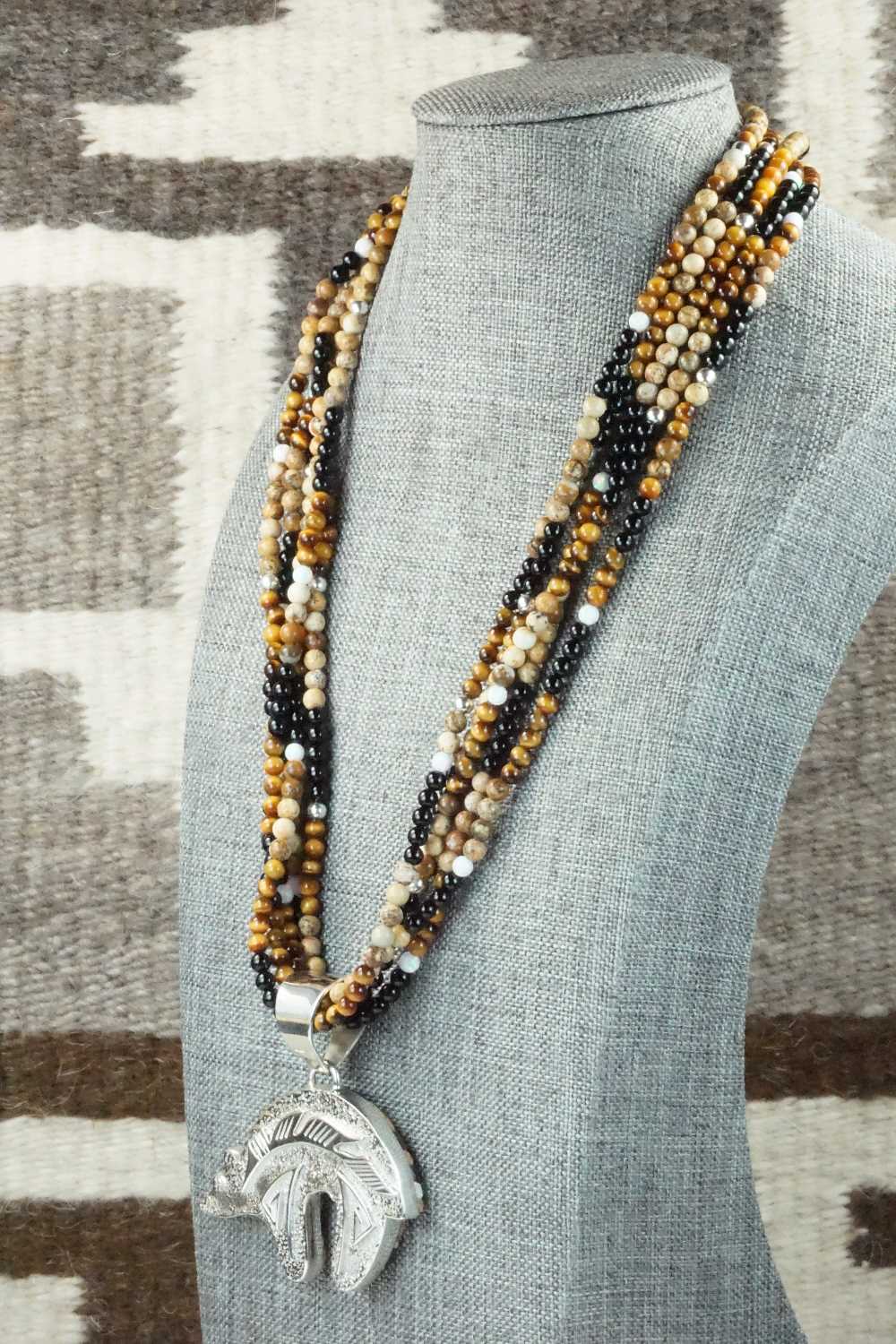 Multi Stone & Sterling Silver Necklace - Charlie Bowie