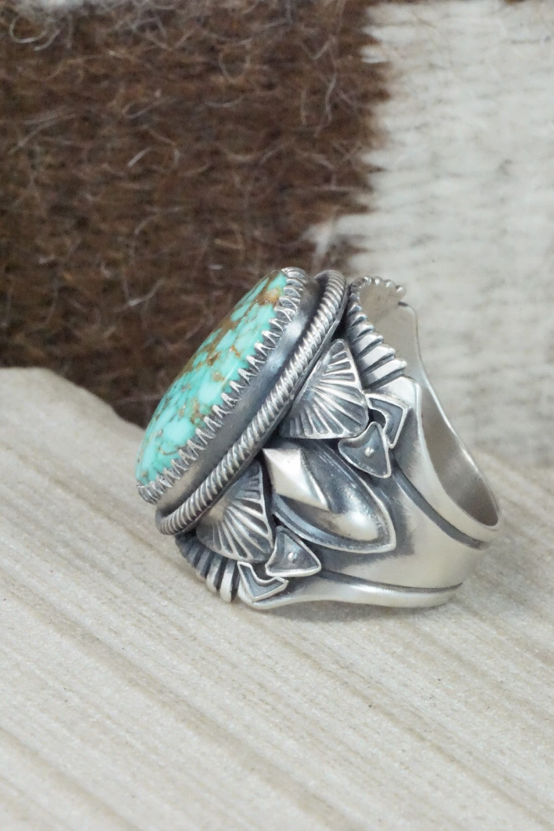 Turquoise & Sterling Silver Ring - Derrick Gordon - 10