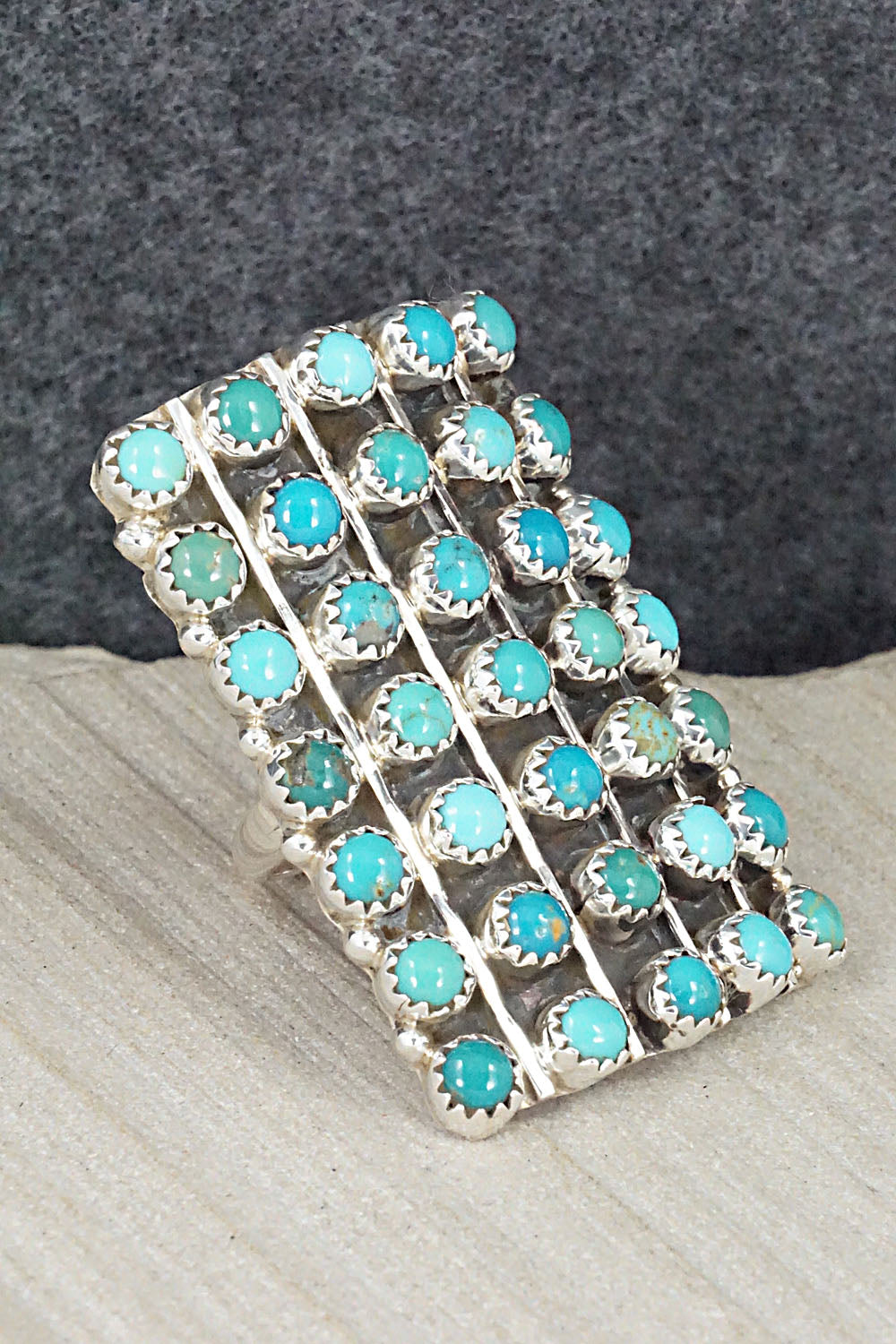 Turquoise & Sterling Silver Ring - Roberta Begay - Size 7.75