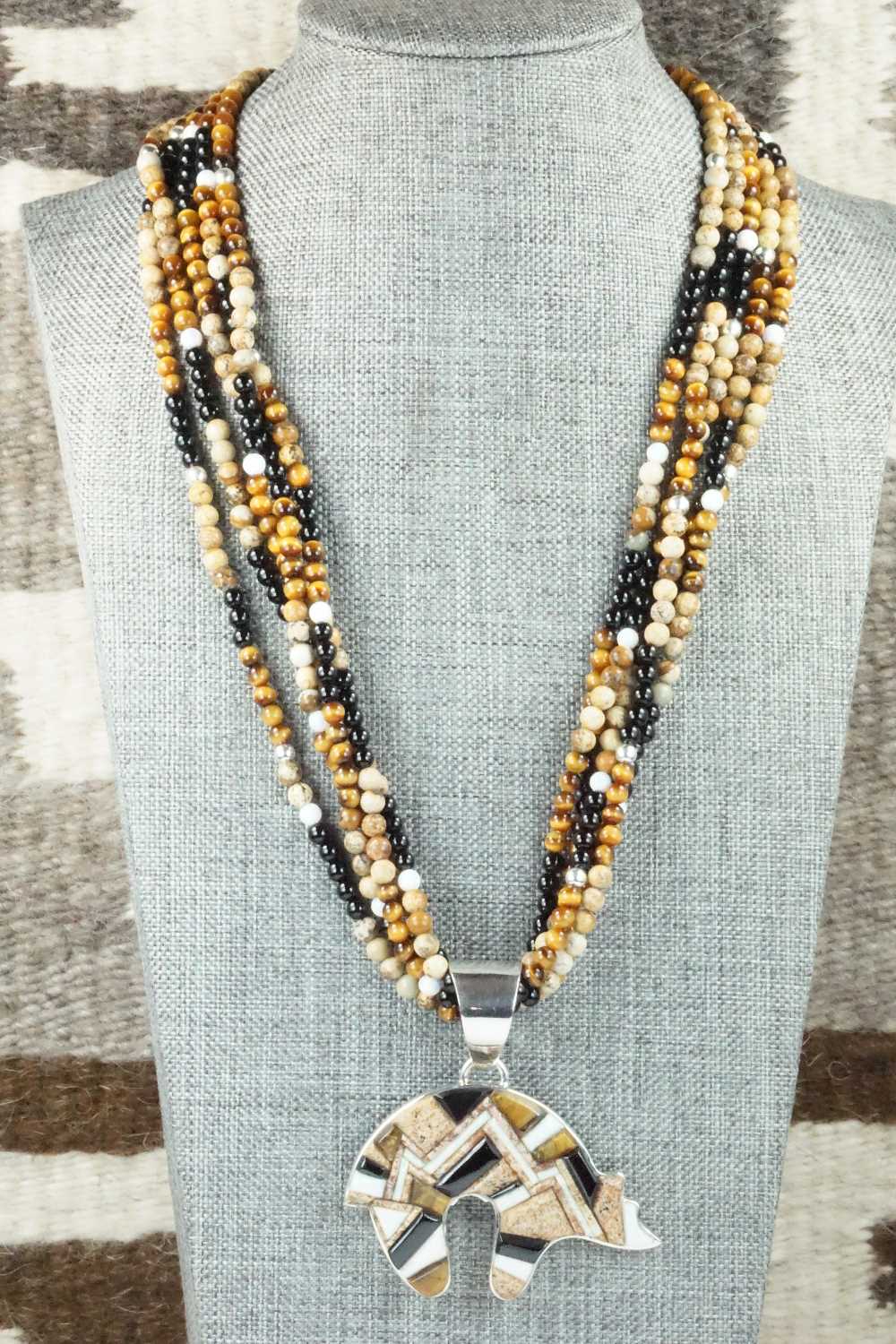 Multi Stone & Sterling Silver Necklace - Charlie Bowie