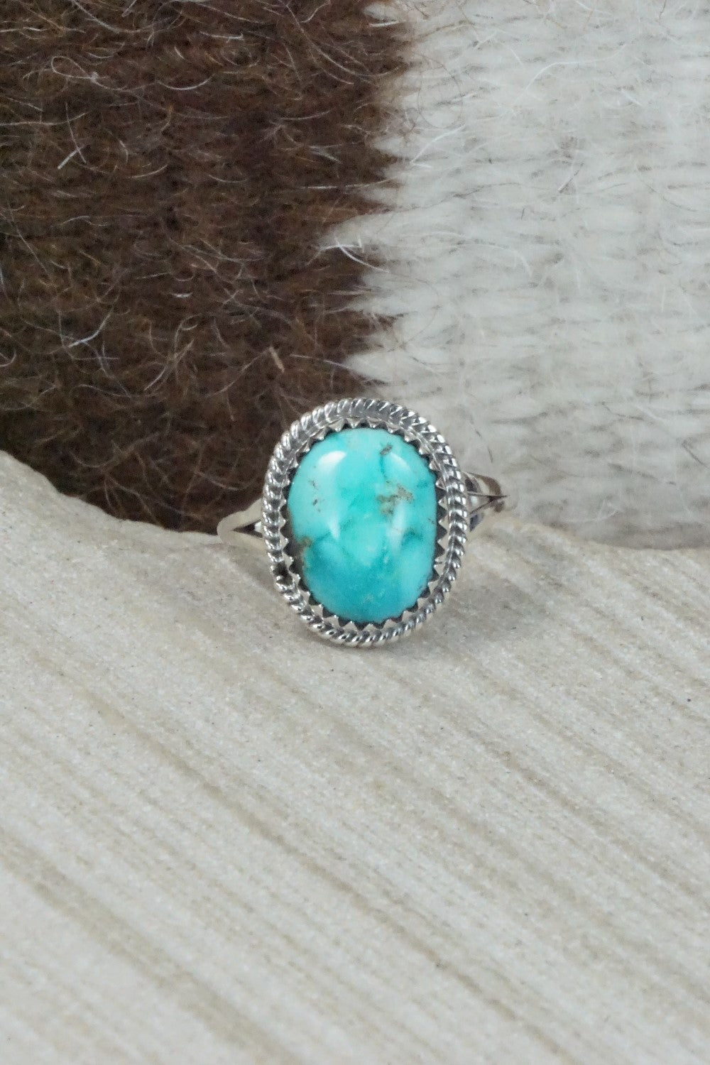 Turquoise & Sterling Silver Ring - Jamie Saunders - Size 6.5
