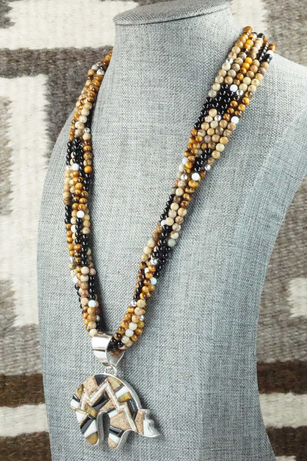 Multi Stone & Sterling Silver Necklace - Charlie Bowie