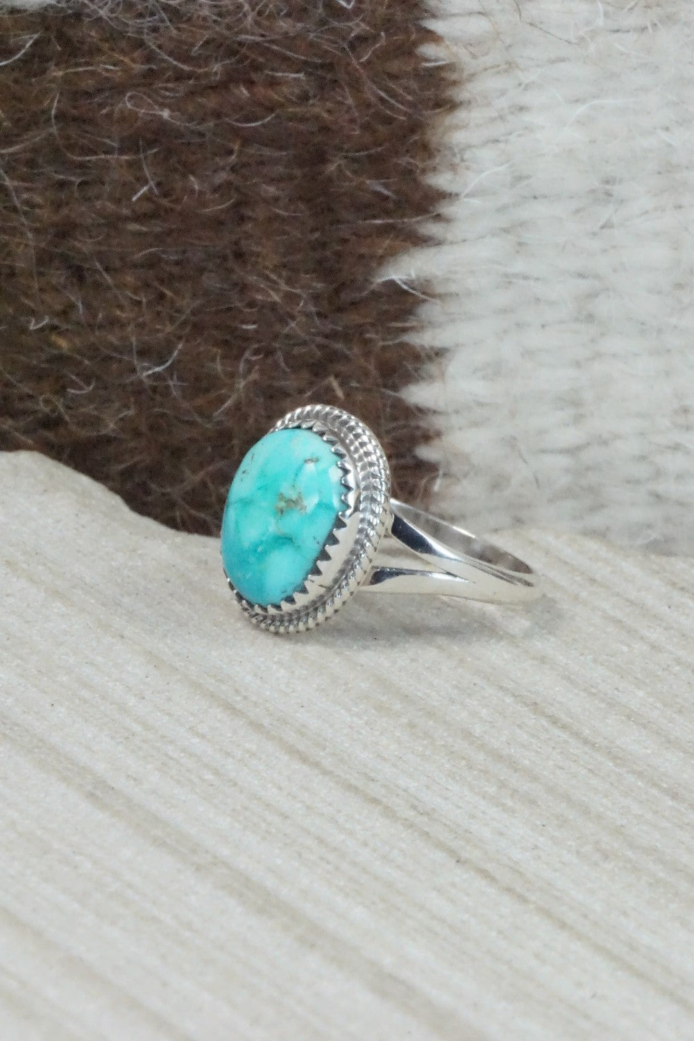 Turquoise & Sterling Silver Ring - Jamie Saunders - Size 6.5