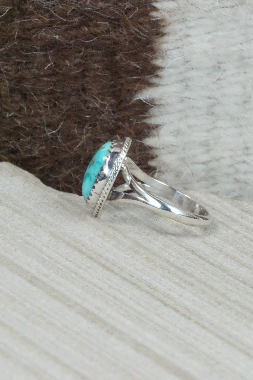 Turquoise & Sterling Silver Ring - Jamie Saunders - Size 6.5