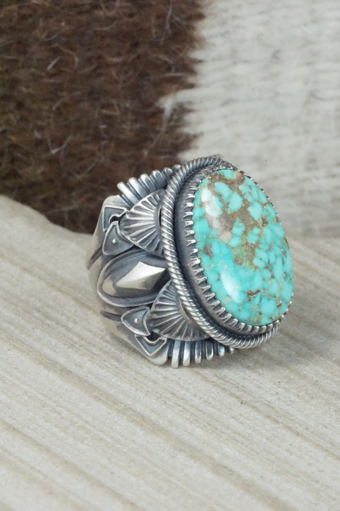 Turquoise & Sterling Silver Ring - Derrick Gordon - 10