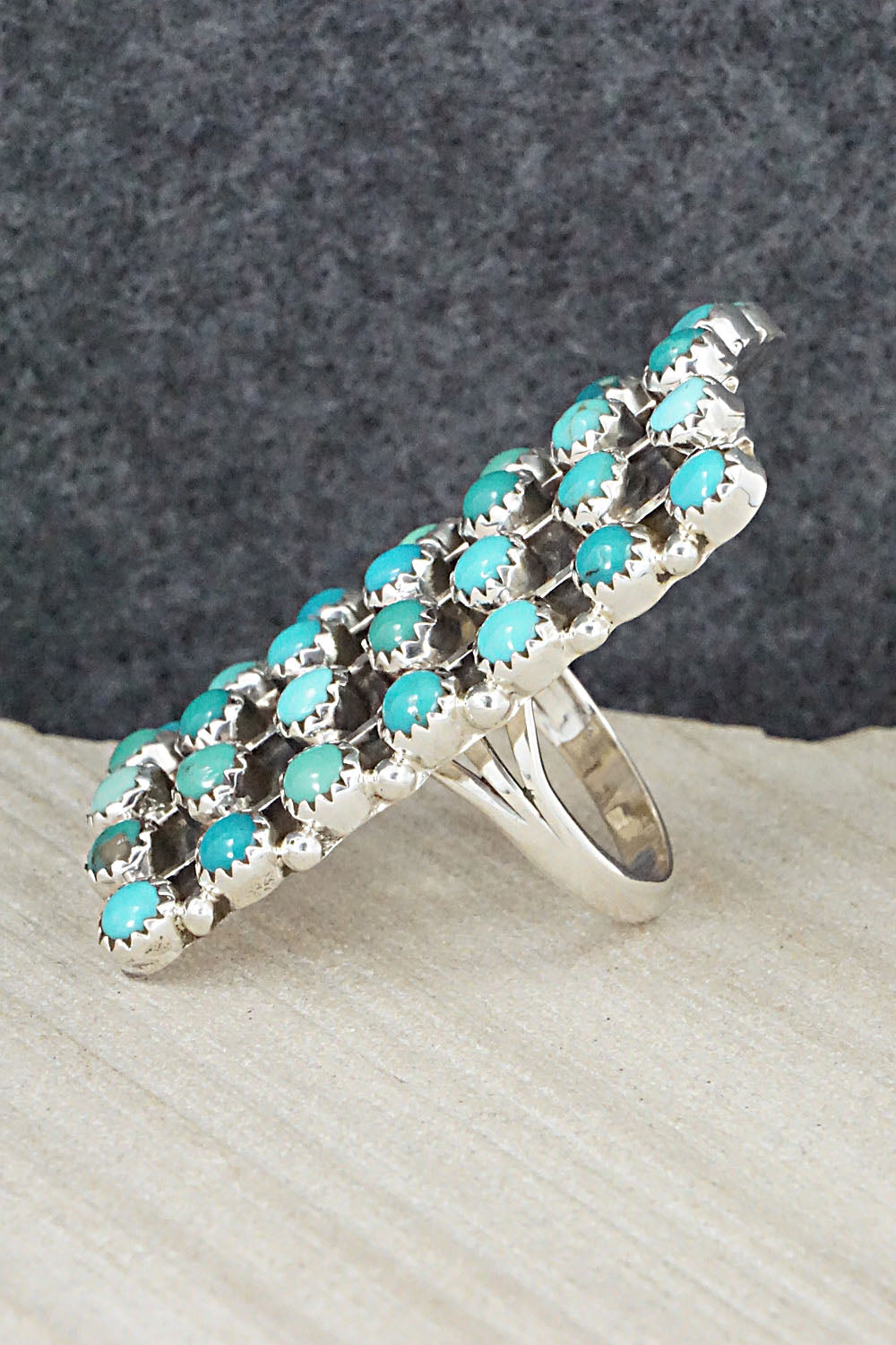 Turquoise & Sterling Silver Ring - Roberta Begay - Size 10