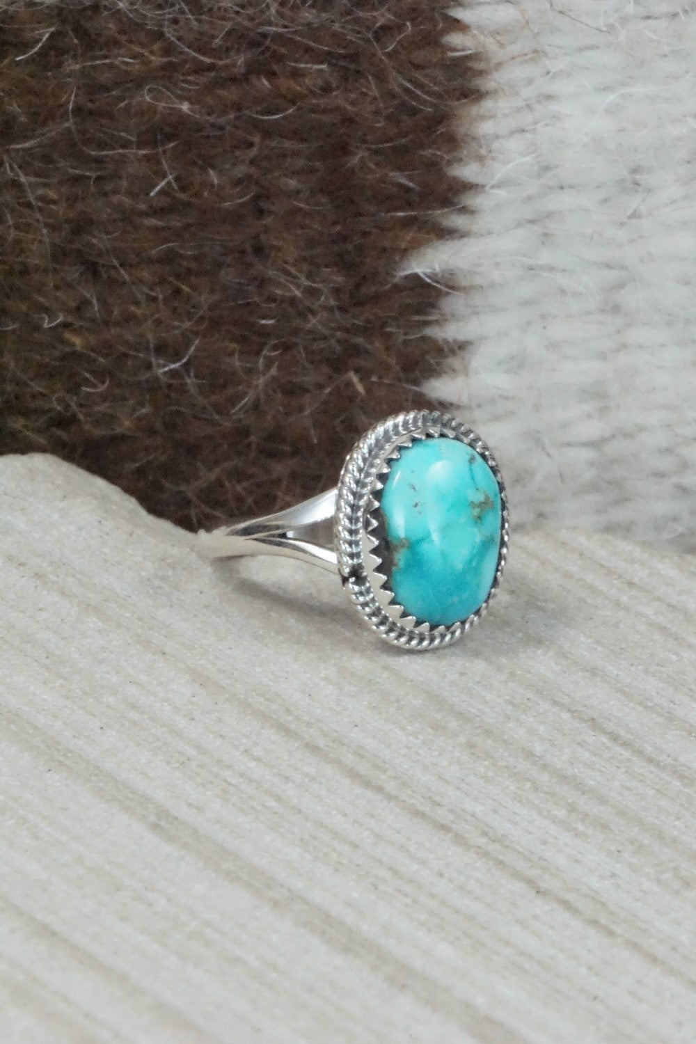 Turquoise & Sterling Silver Ring - Jamie Saunders - Size 6.5