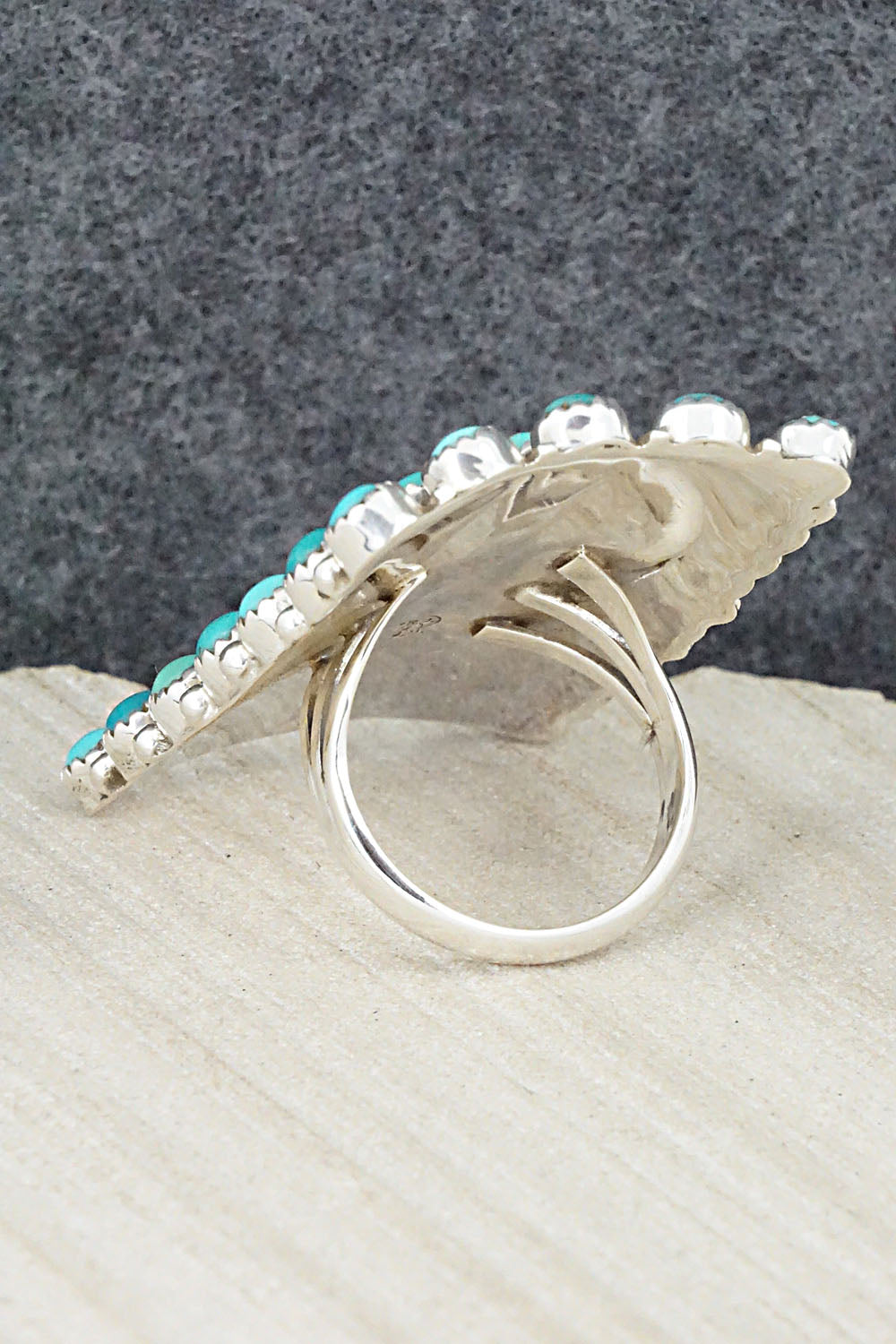 Turquoise & Sterling Silver Ring - Roberta Begay - Size 10
