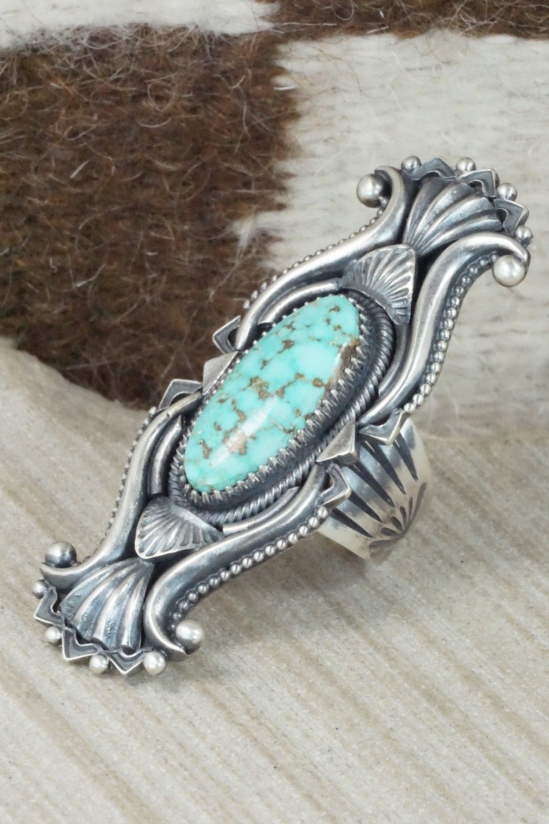 Turquoise & Sterling Silver Ring - Derrick Gordon - 8.75