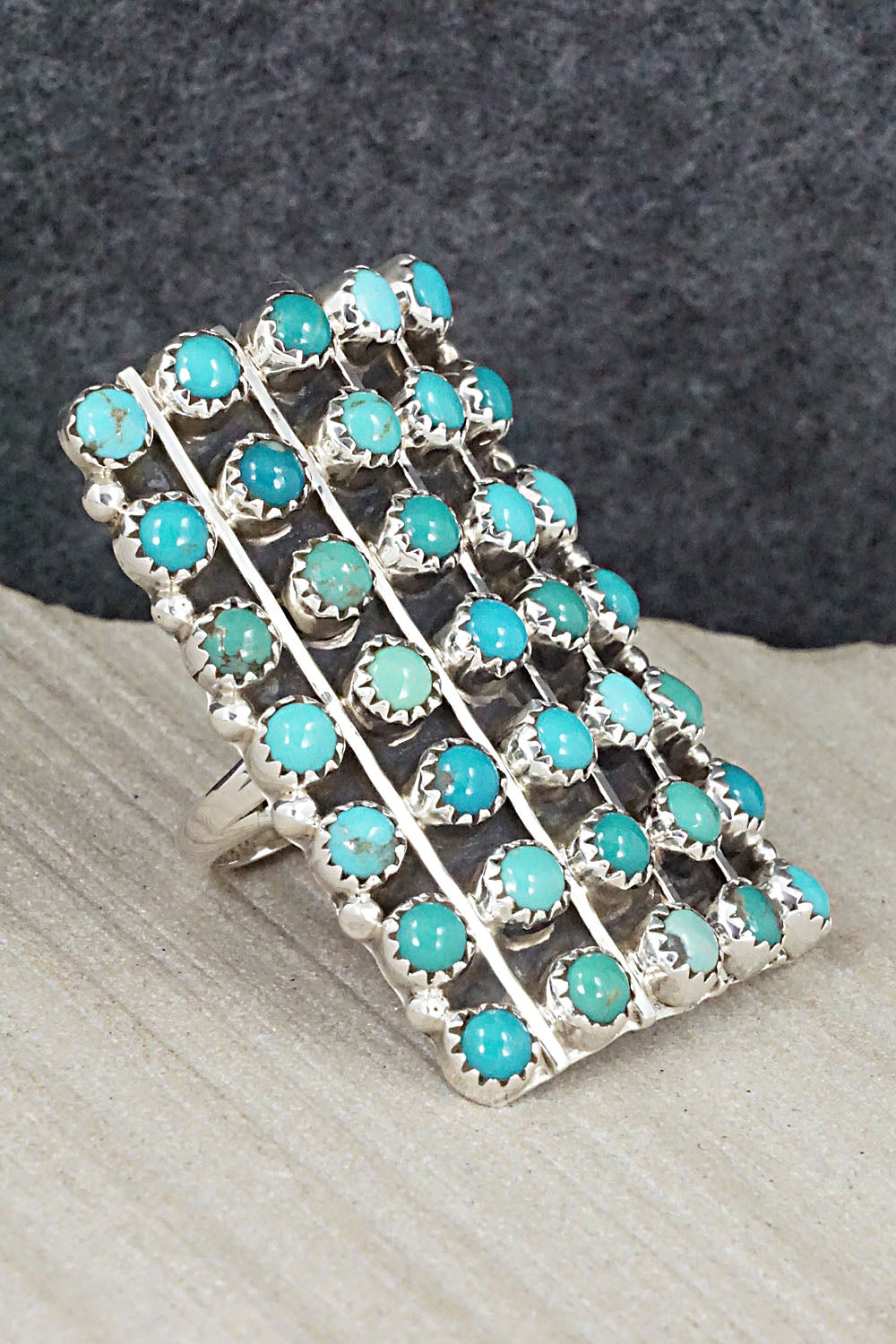 Turquoise & Sterling Silver Ring - Roberta Begay - Size 10